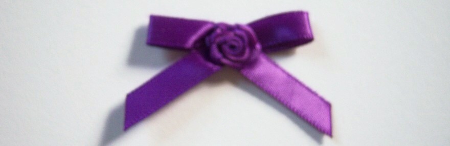 Purple Satin Rose Bow