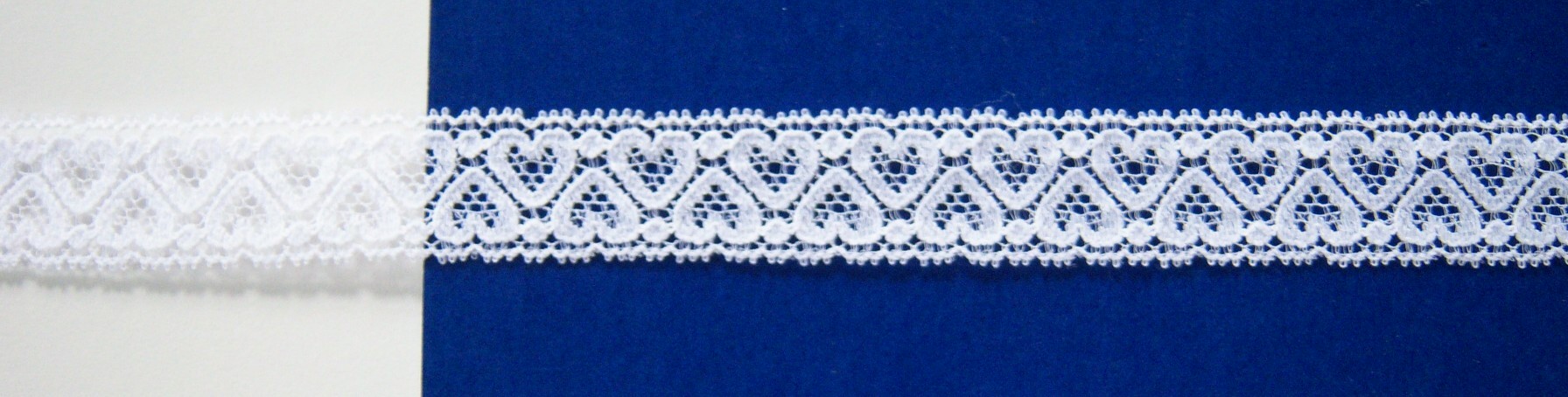 White Hearts 7/8" Stretch Lace