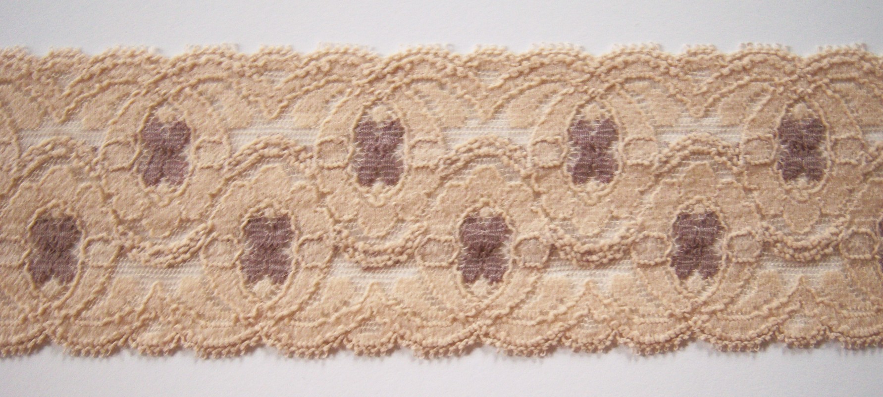 Camel/Cocoa 2 5/8" Stretch Lace