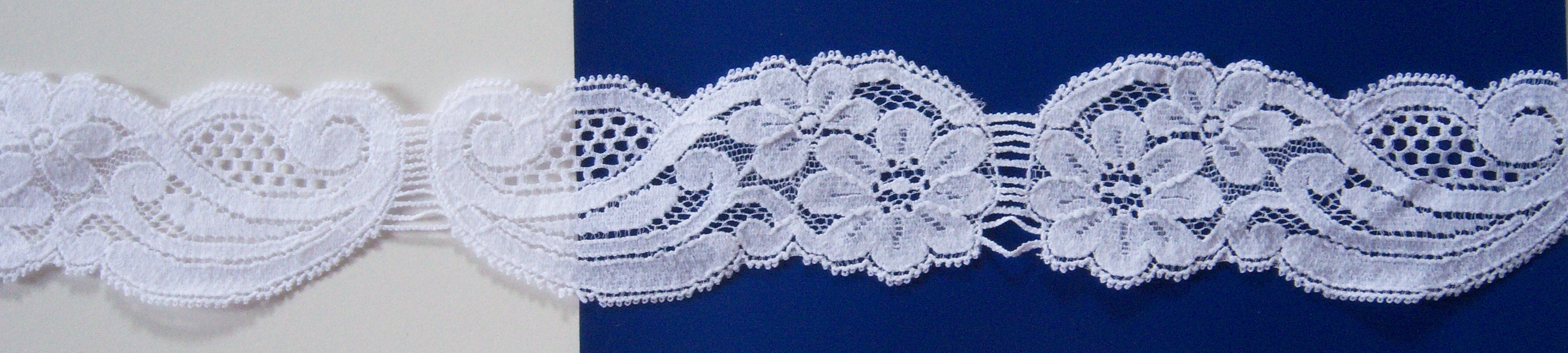 White 1 3/4" Stretch Lace Pairs