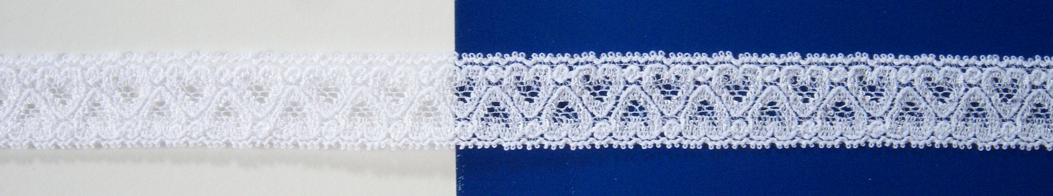 White Hearts 3/4" Stretch Lace