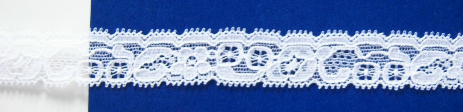 White 7/8" Floral Stretch Lace