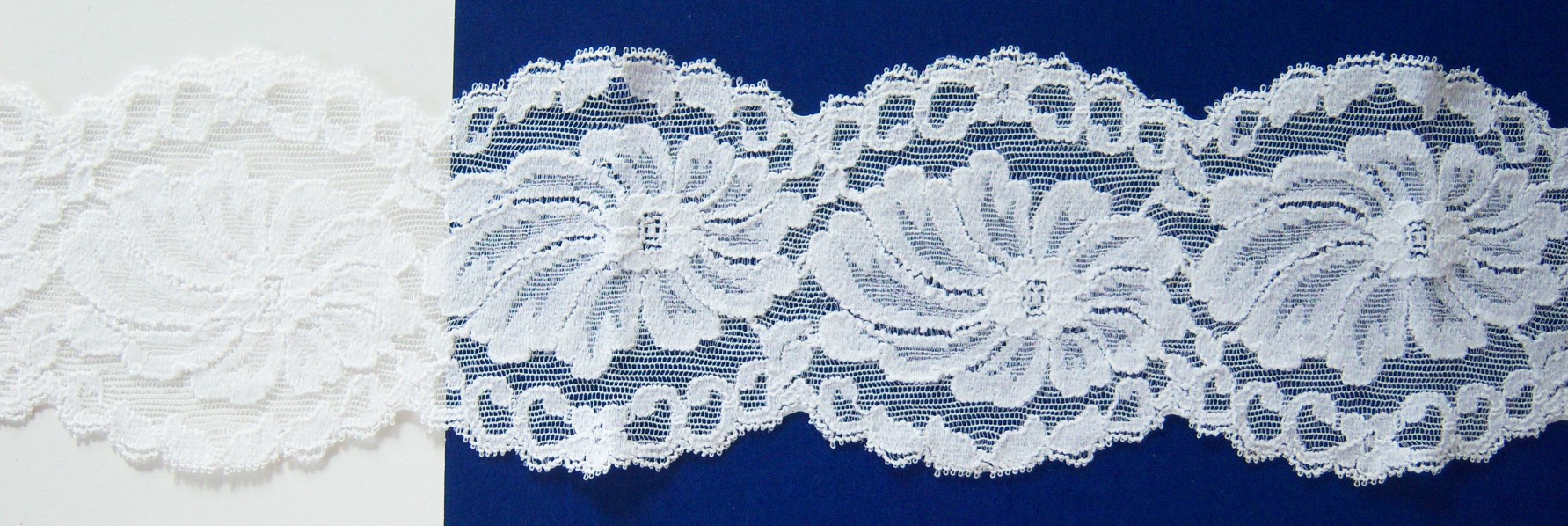 Star White 3 1/4" Stretch Lace