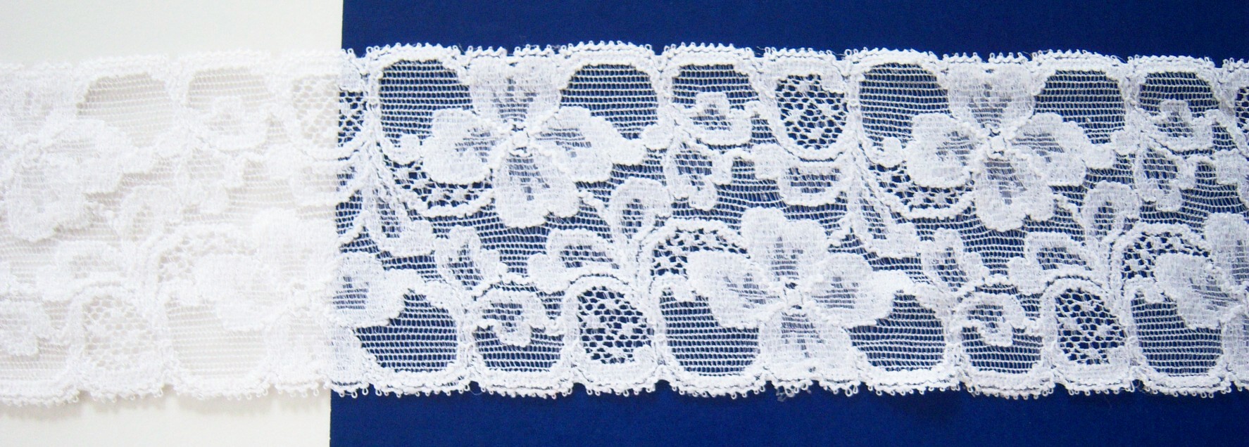 Star White 2 3/4" Stretch Lace