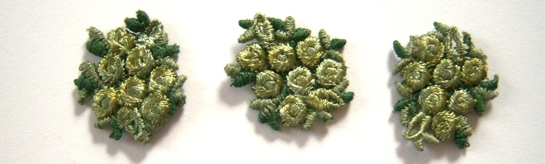 Antique Green Embroidered Sew On Applique