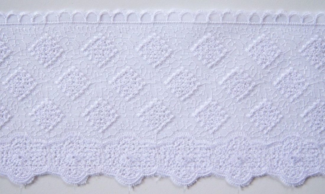 White Embroidered 3 3/8" Lace