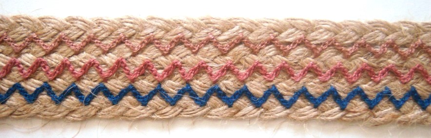 Embroidered Jute 1 1/8" Webbing