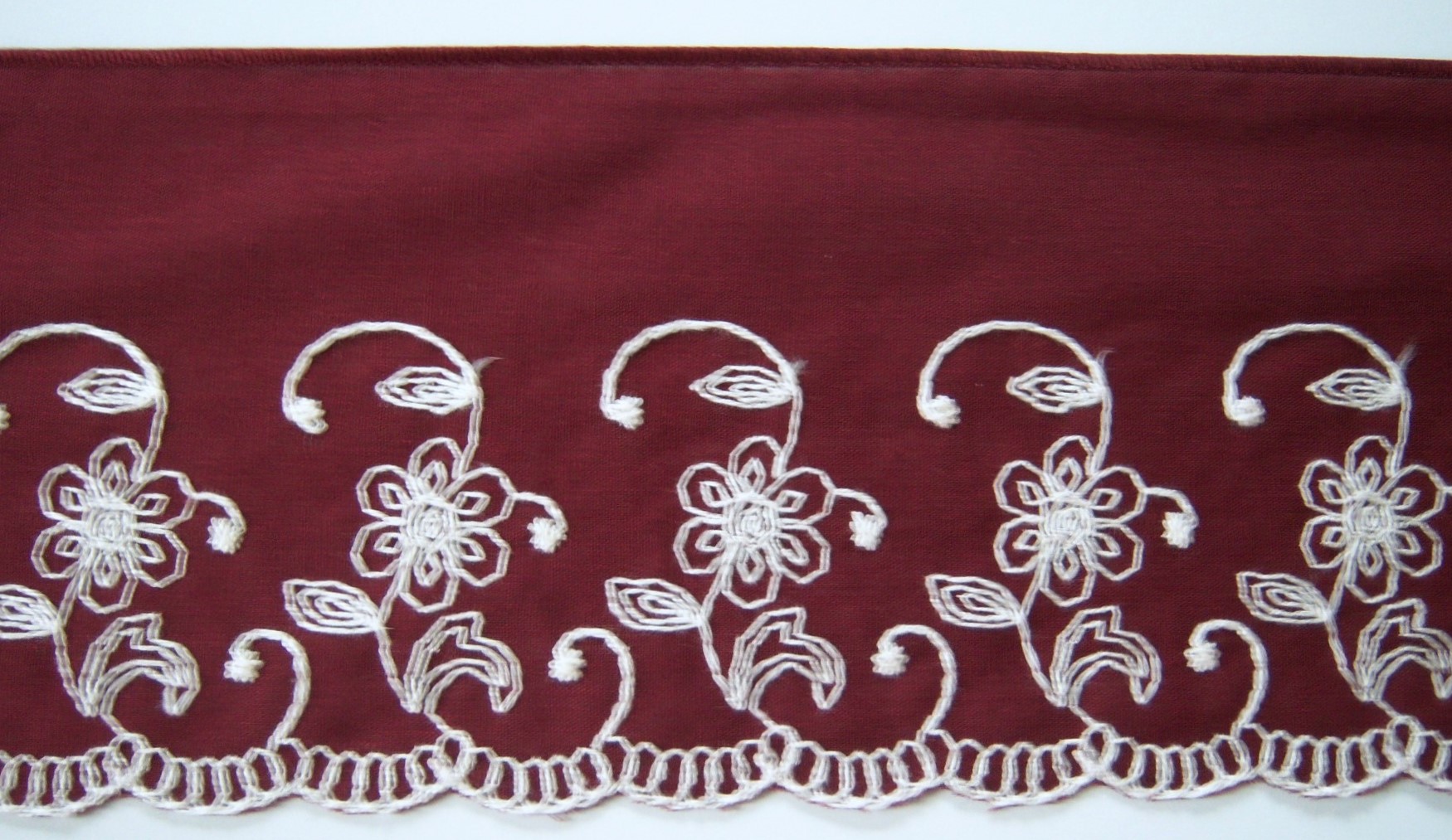 Burgundy/Ivory 5" Fabric