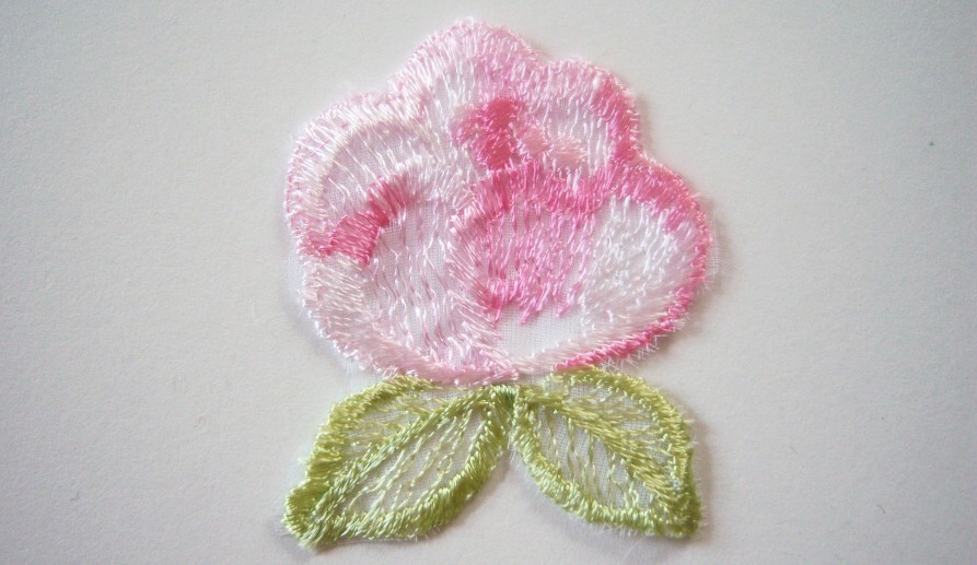 Pink/Lt. Green Embroidered Applique