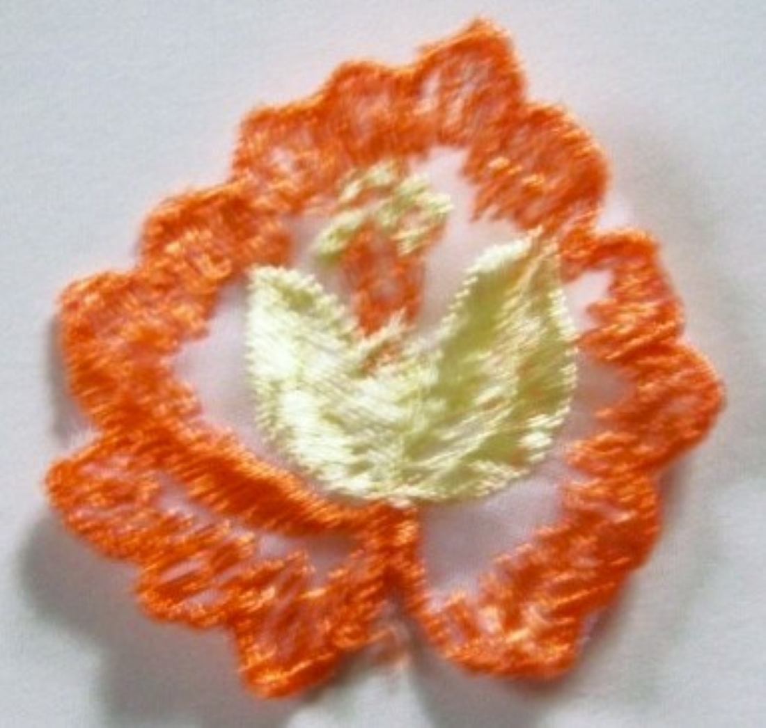 Tangerine/Maize Embroidered Applique