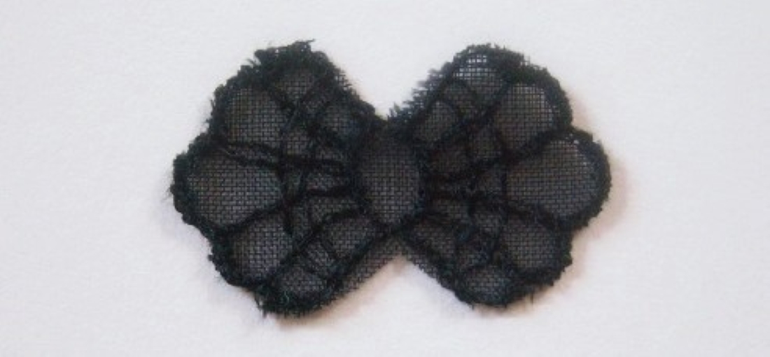 Black Embroidered 1 1/4" Applique