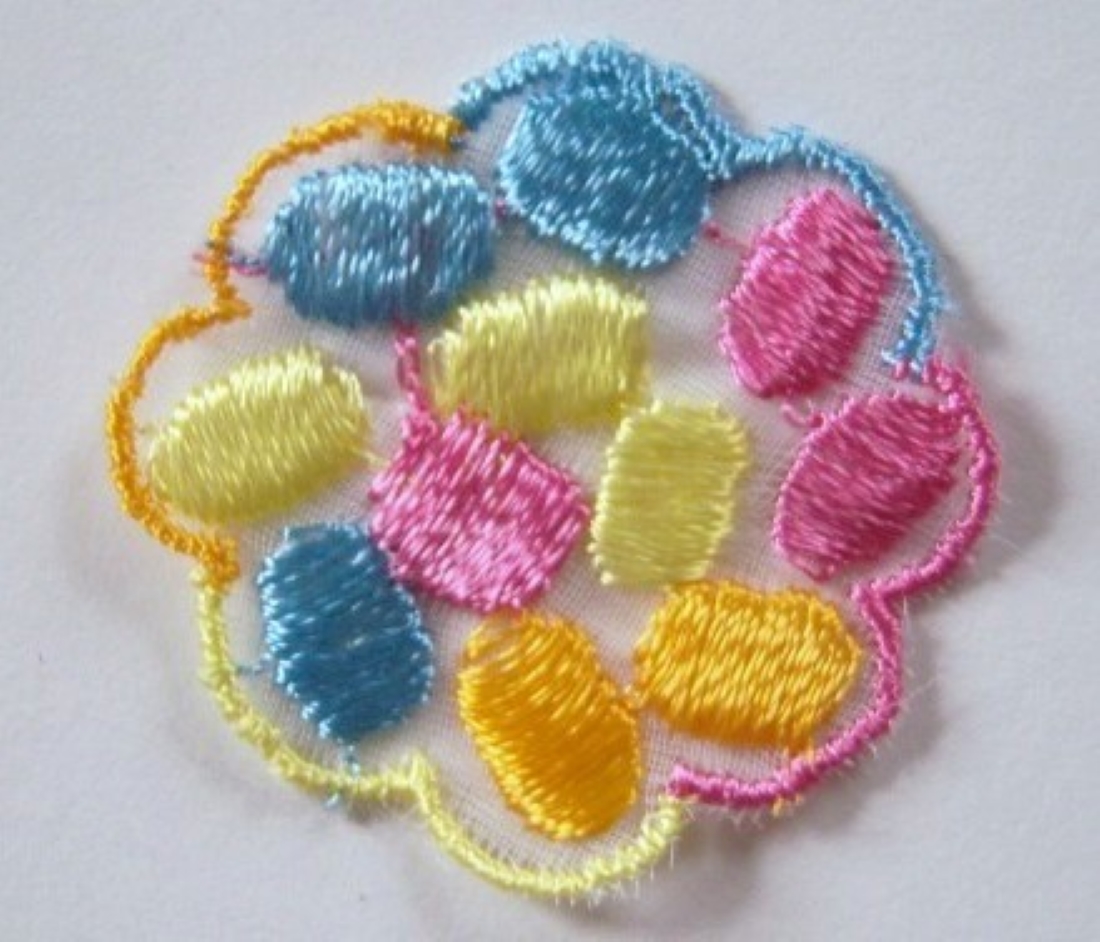 Round Embroidered Organza Sew On Applique