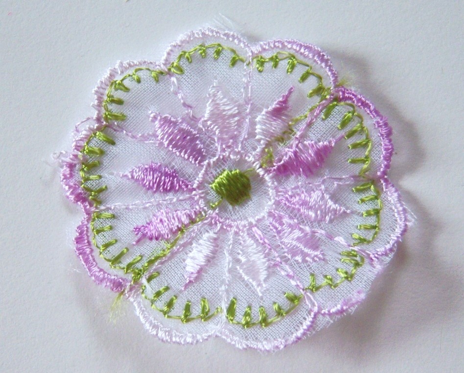 Lime/Orchid Embroidered Applique