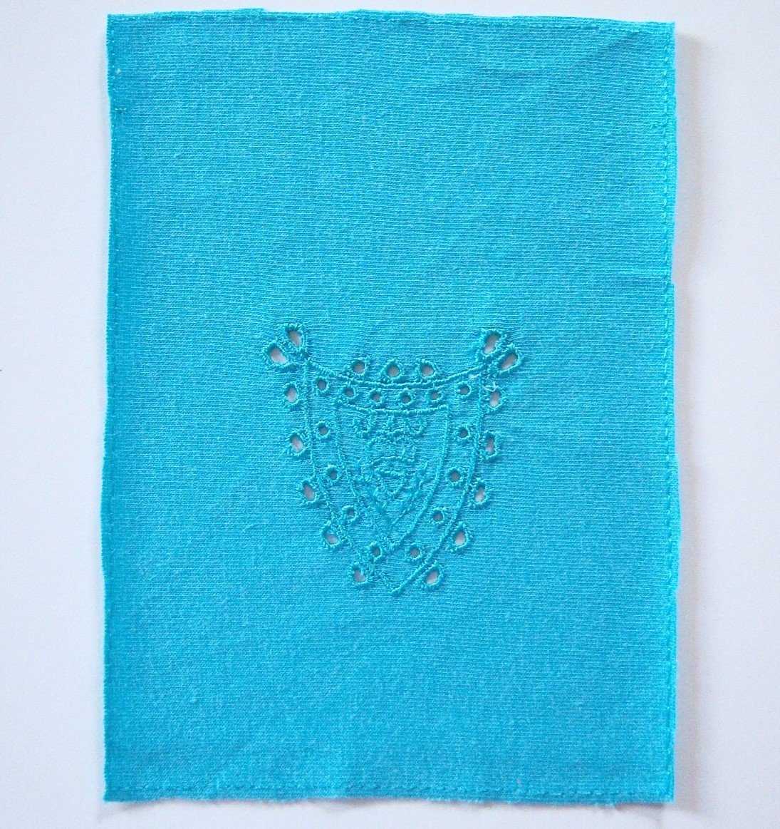Aqua Embroidered Knit Square