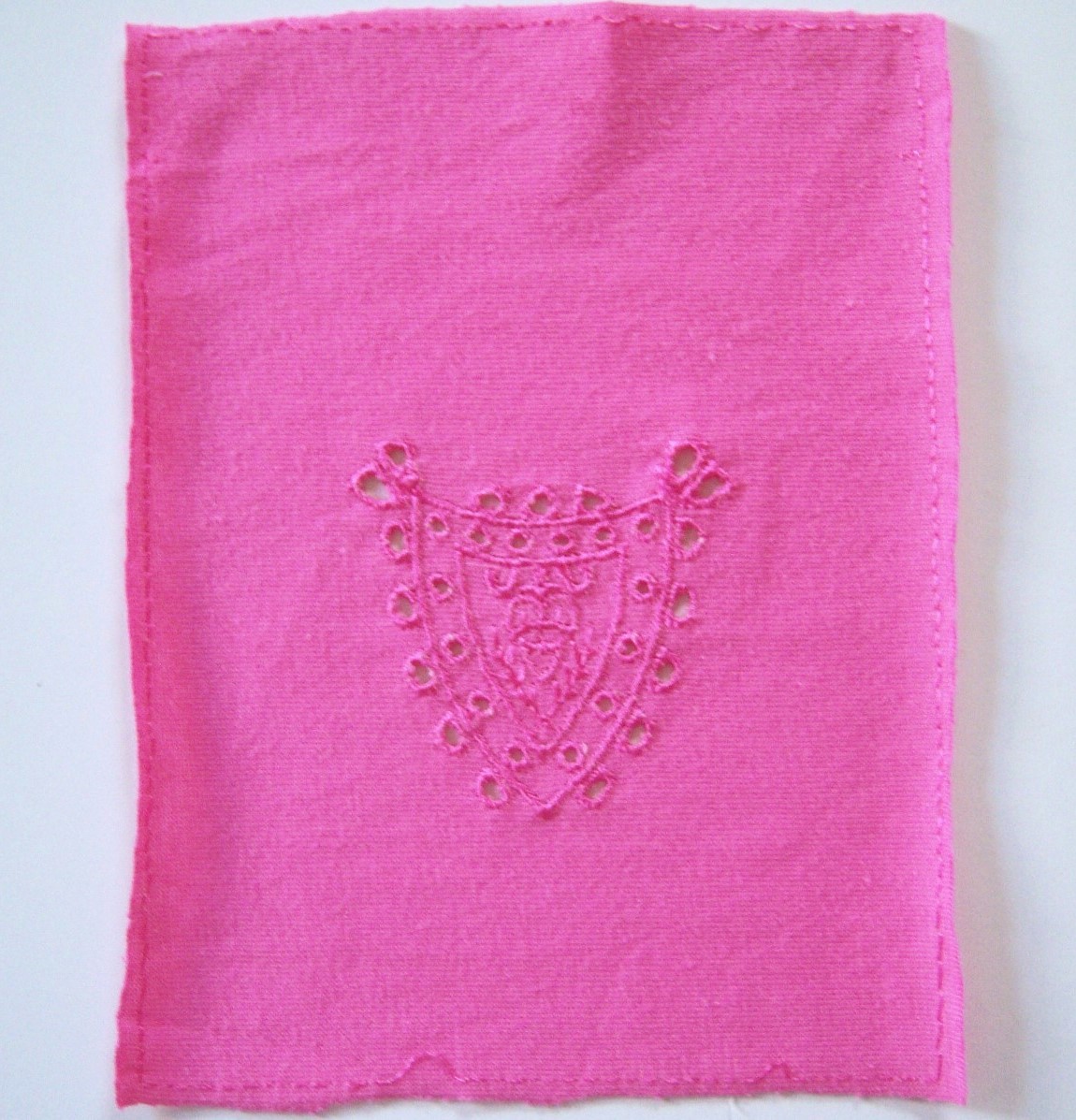 Hot Pink Embroidered Knit Square