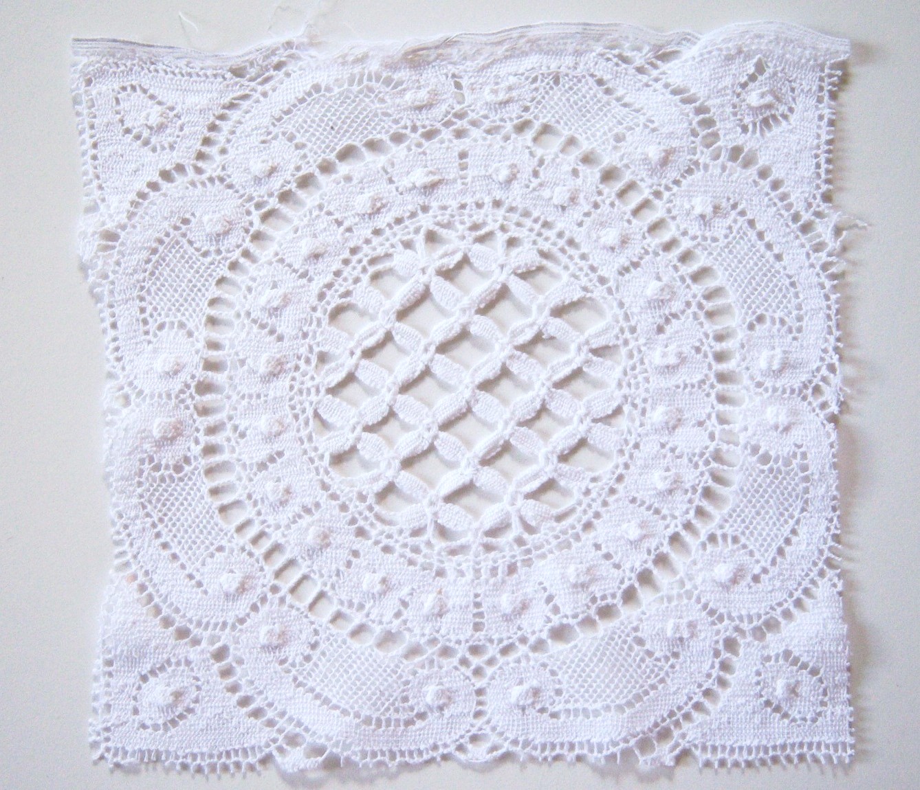 White Embroidered Lace Square