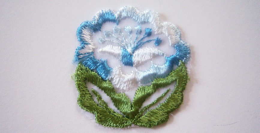 Blue 2" Embroidered Applique