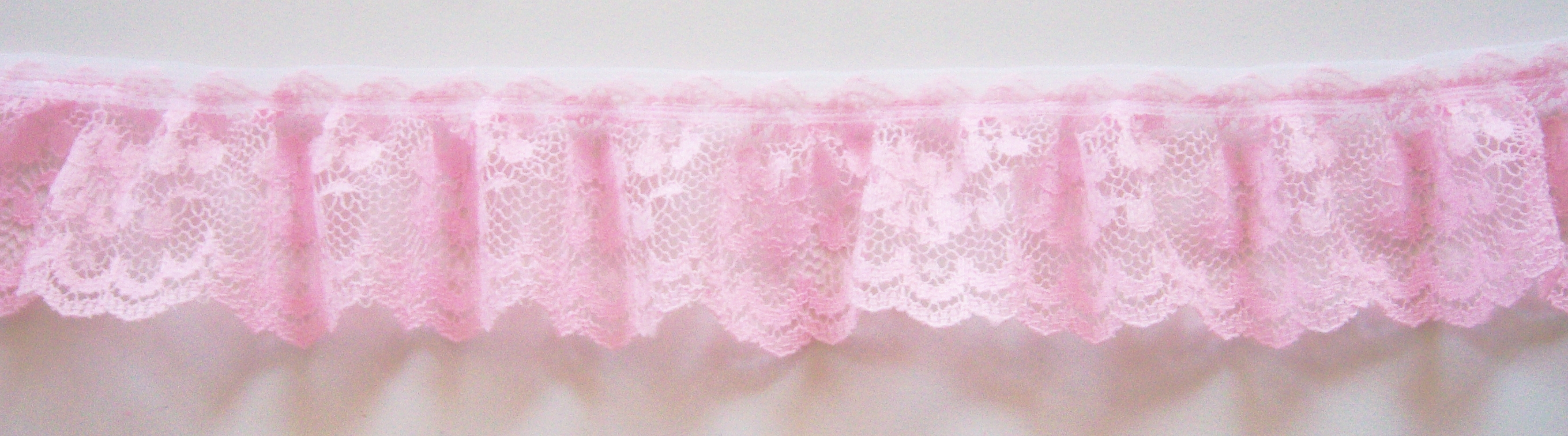 Candy Pink 1 1/2" Ruffled Lace