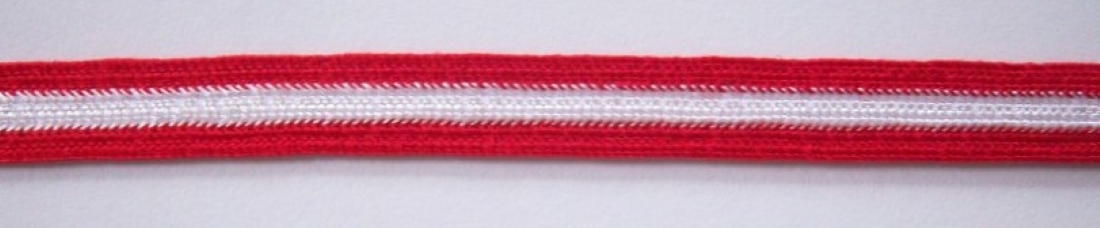 Red/White 3/8" Middy Braid