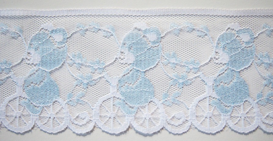 White/Blue Bear Bicycles 3" Lace