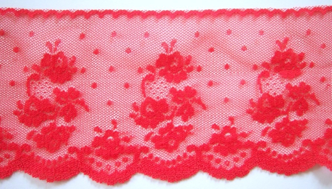 Scarlet Red 4" Nylon Lace