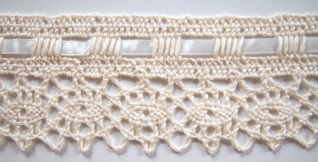 Natural/White 2 1/4" Cluny Lace