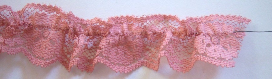 Dusty Rose Wired 3/4" Gathering Lace