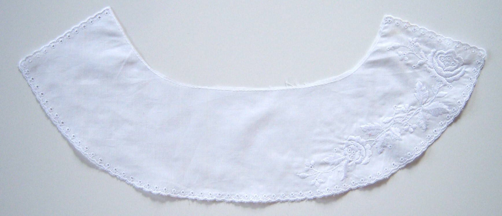White 18" Cotton Embroidered Yoke