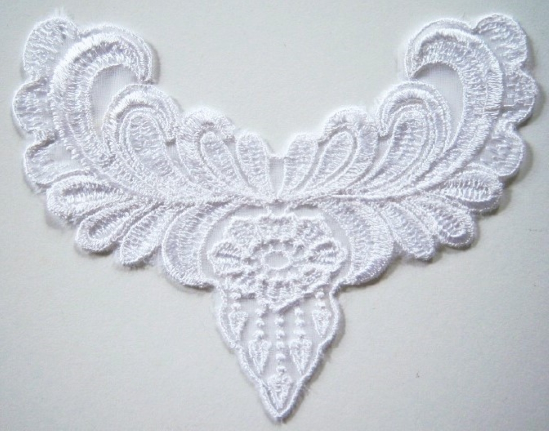 White Organza Embroidered Applique