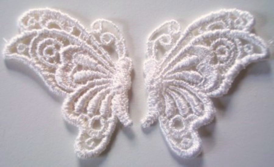 Light Ivory Butterfly Venice Lace Pair