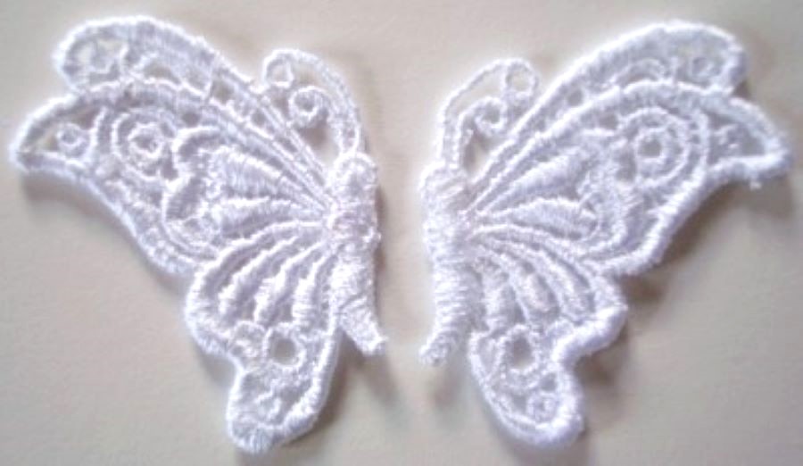 White Butterfly Venice Lace Pair