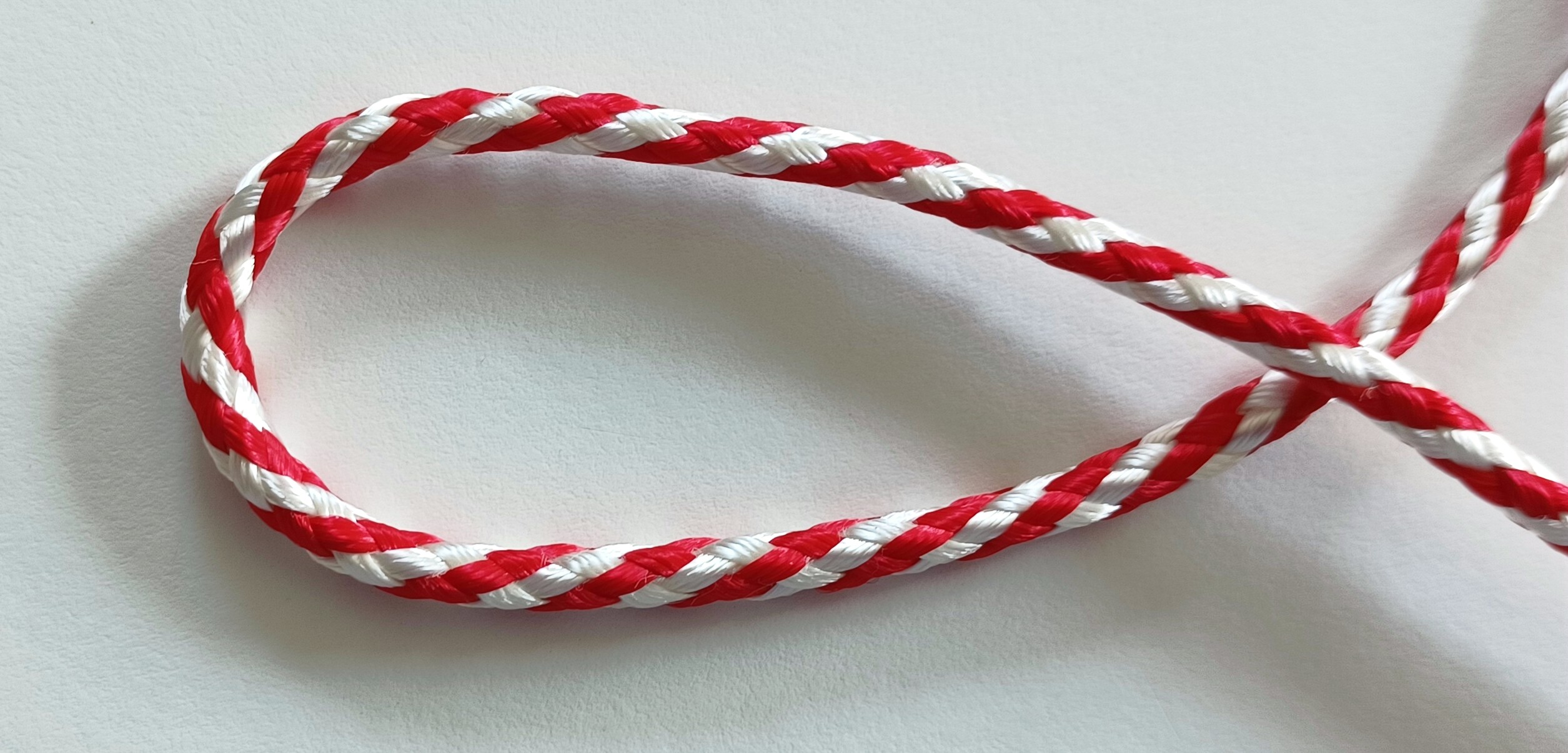 Red/White 3/16" Nylon Drawstring Cord