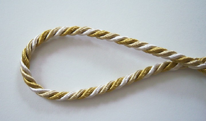 Ivory/Gold 1/4" Poly/Rayon Cord