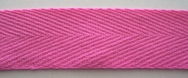 Hot Pink Cotton 1" Twill Tape