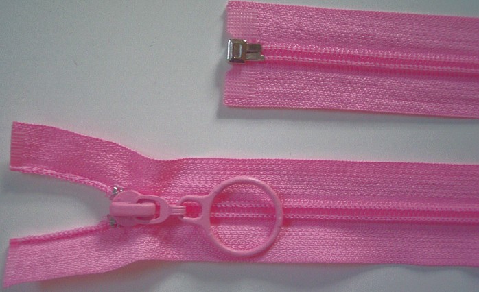 Hot Pink Ring Pull 20" Coil Separating Zipper
