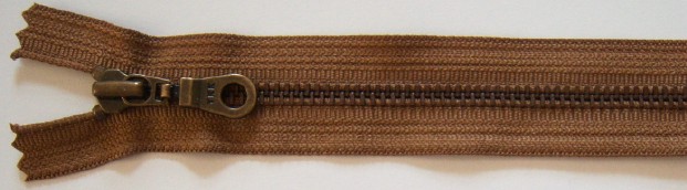Bronze YKK 7" Metal Zipper