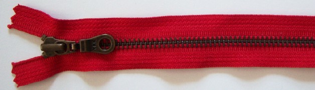 Hot Red YKK 7" Metal Zipper
