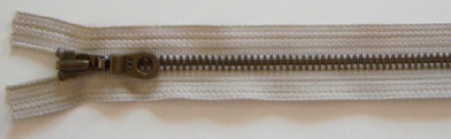 Tan YKK 7" Metal Zipper