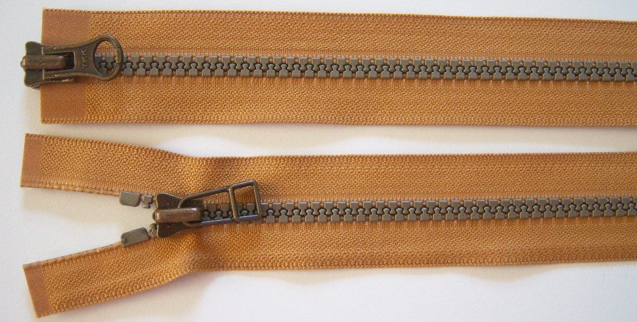 Antique Gold YKK 29" Vislon Parka Separating Zipper