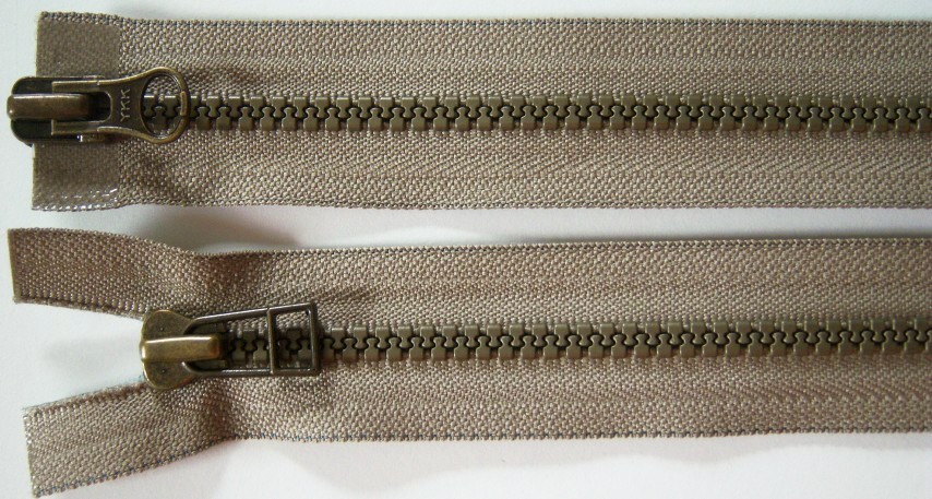 Tan 24" Vislon Separating Parka Zipper