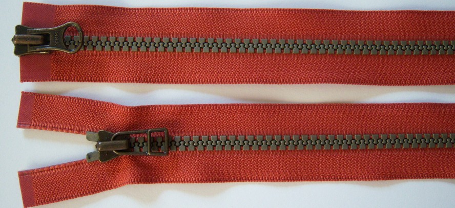 Rust YKK 29" Vislon Parka Separating Zipper