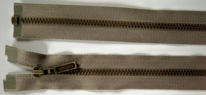 Khaki Dulon 23" Vislon Separating Zipper