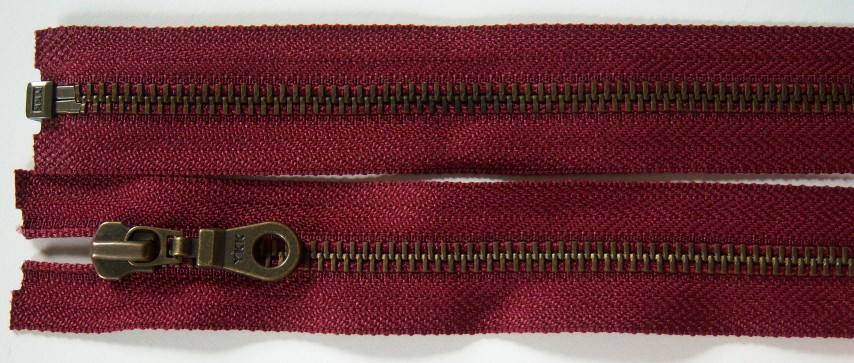 Cranberry YKK 23" Metal Separating Zipper
