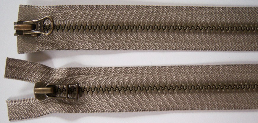 Sand YKK 23" Vislon Parka Separating Zipper