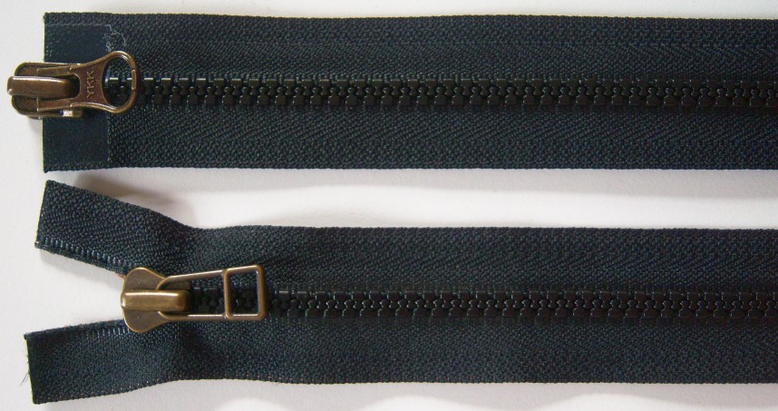 Black YKK 23" Vislon Parka Separating Zipper