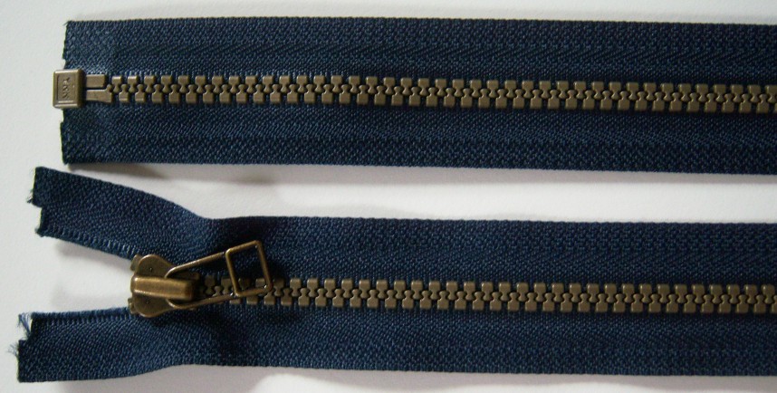 Classic Navy YKK 21" Vislon Separating Zipper