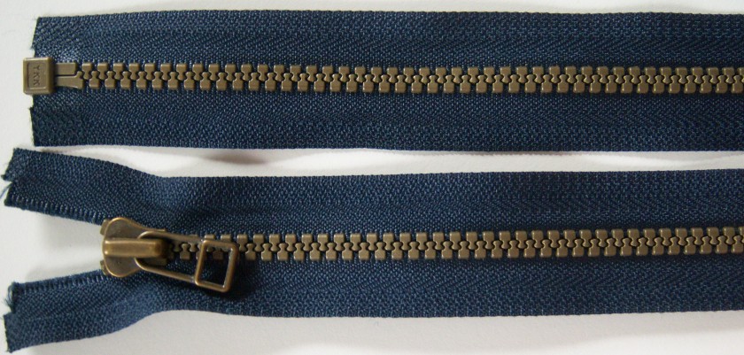 Classic Navy YKK 20" Vislon Separating Zipper