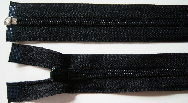 Black YKK 15" Coil Separating Zipper