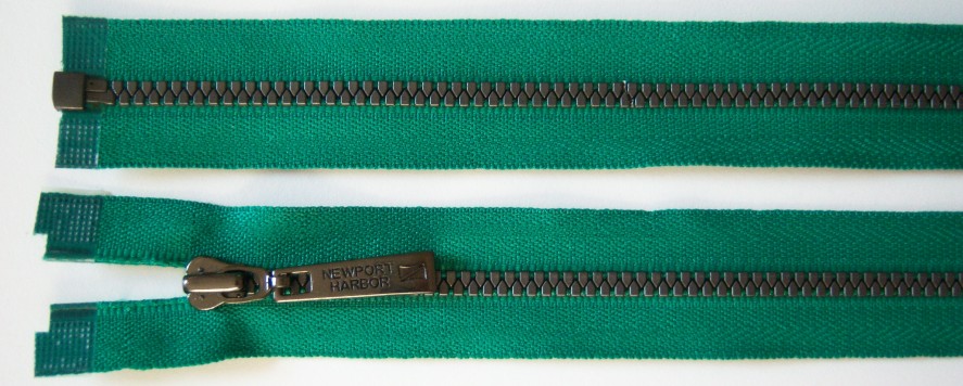 Emerald YKK 28" Vislon Newport Harbor Pull Separating Zipper