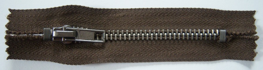 Brown 3.75" Metal Zipper
